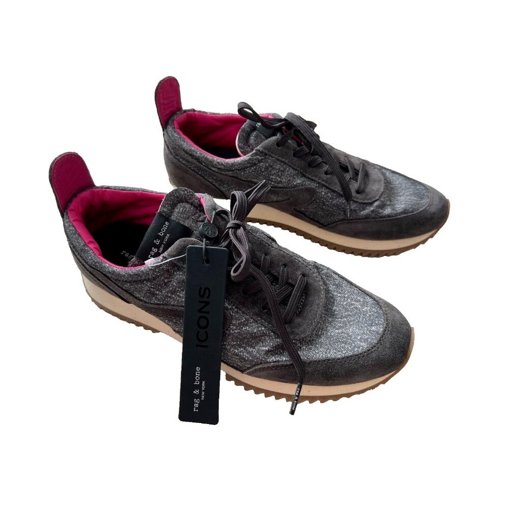 Rag & Bone Retro Runner Trainer In Grey Denim ( 38 )